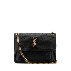 Saint Laurent Women Black Leather Medium Niki Shoulder Bag